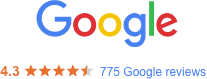 Google Reviews 4.3 Star Rating Out Of 775 Reviews